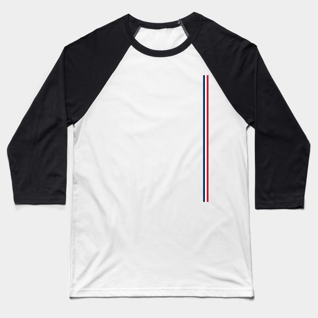 French Flag Style Stripe Baseball T-Shirt by Nikokosmos